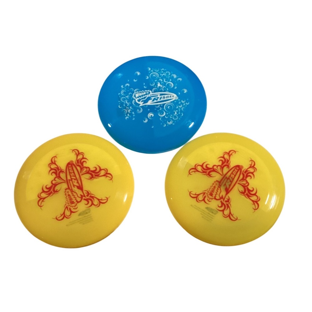 Wham-O Frisbee‎ LED Light Up Flying Disc Set of 3 Blue Yellow Kids Outdoor Toys